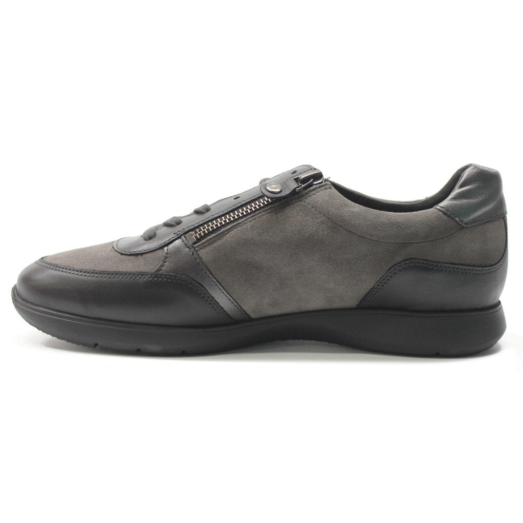 Mephisto Monia Suede Leather Womens Sneakers#color_carbon