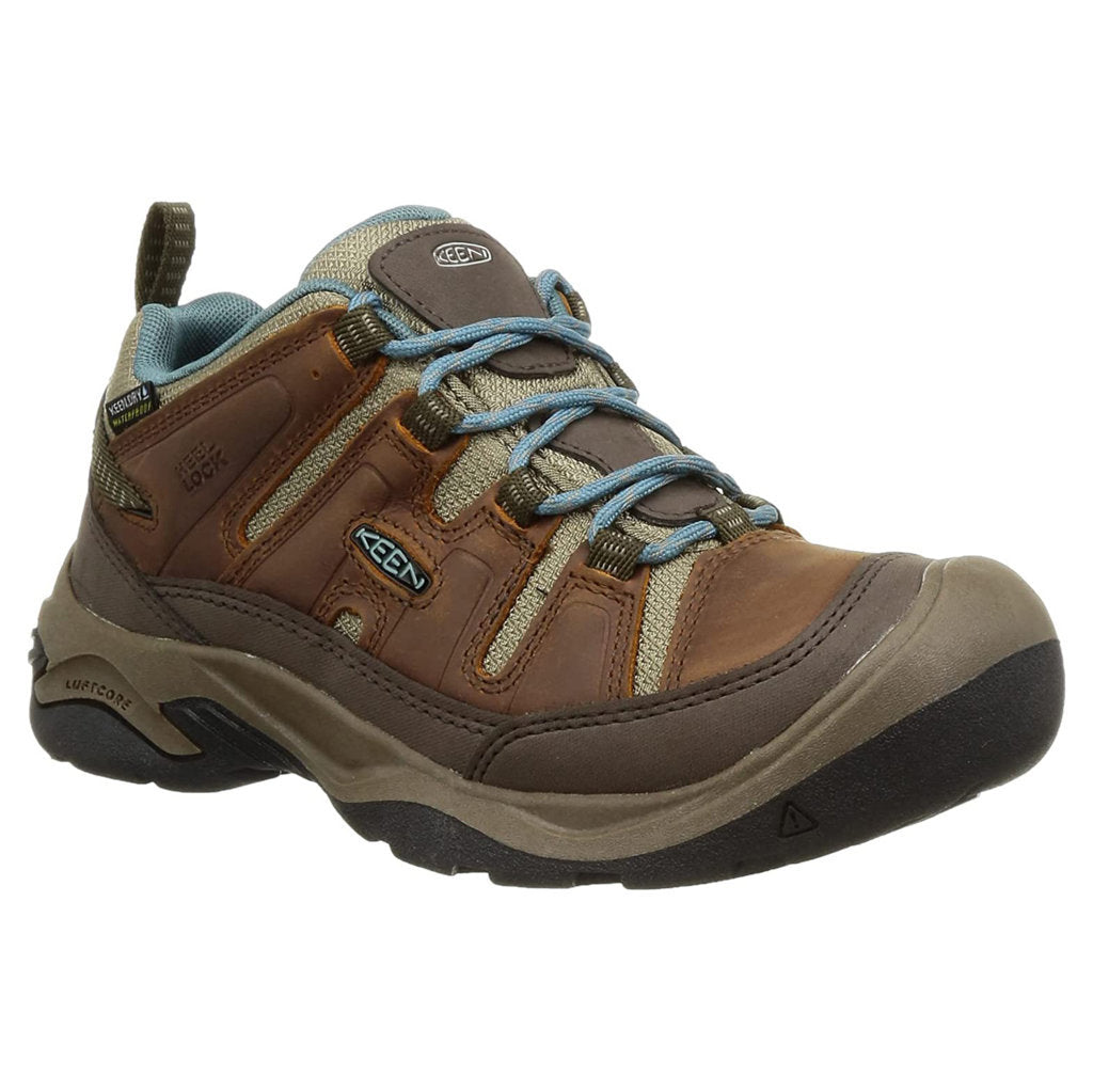 Keen Circadia Leather And Mesh Women's Waterproof Hiking Sneakers#color_syrup north atlantic