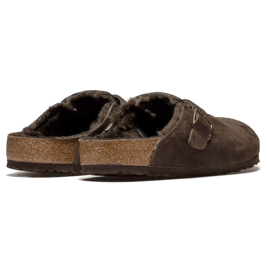 Birkenstock Boston VL Shearling Suede Unisex Sandals#color_mocca