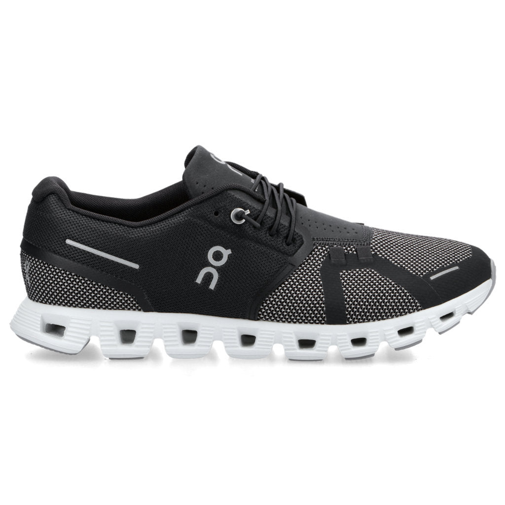 On Cloud 5 Combo Textile Synthetic Womens Sneakers#color_black alloy