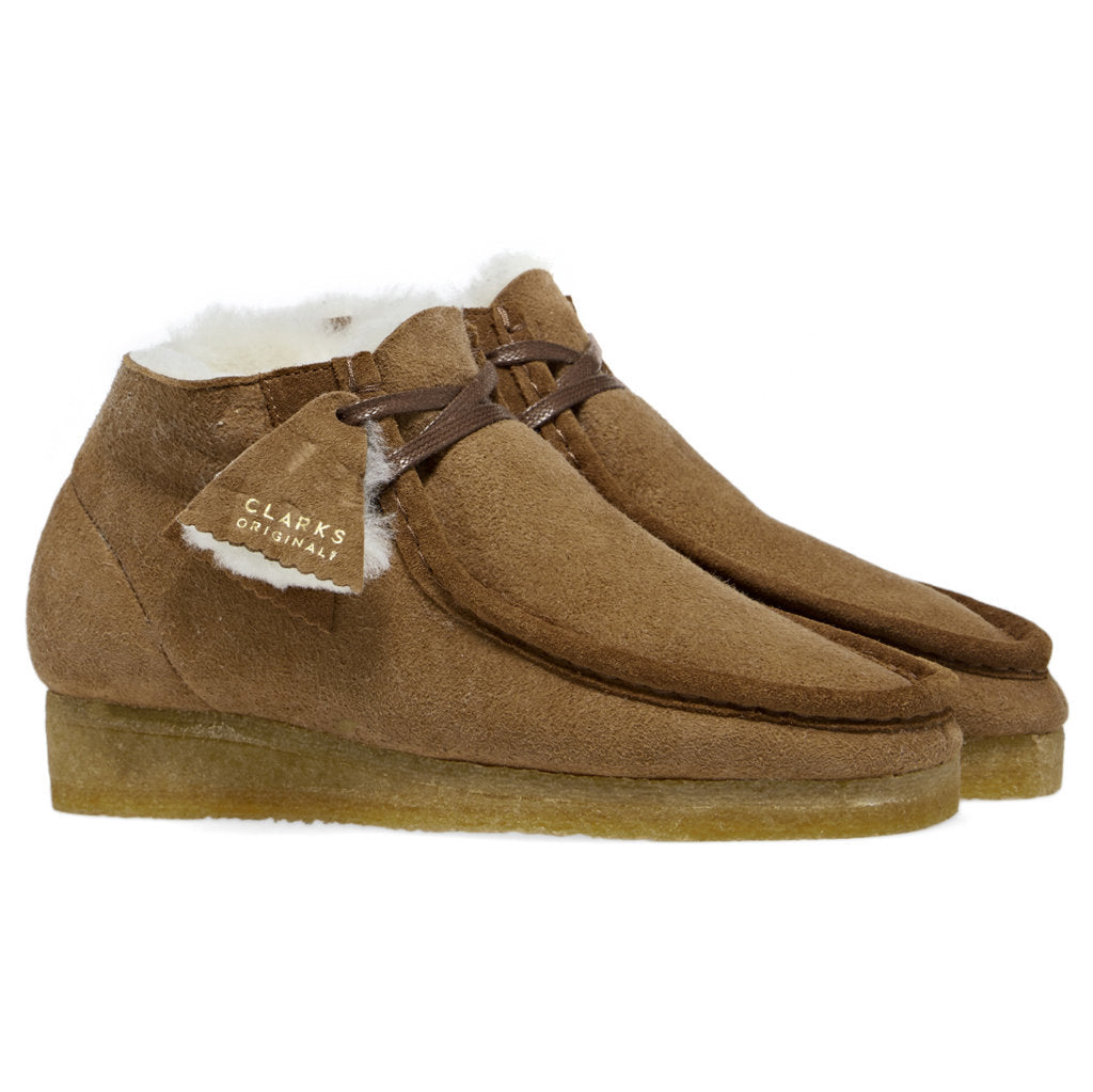 Clarks Originals Wallabee Suede Leather Women's Boots#color_tan