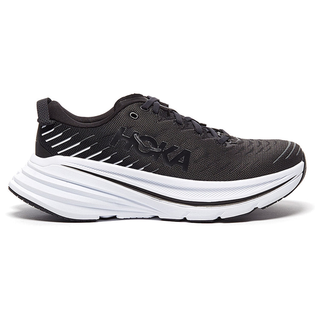Hoka One One Bondi X Synthetic Textile Men's Low-Top Road Running Sneakers#color_black white
