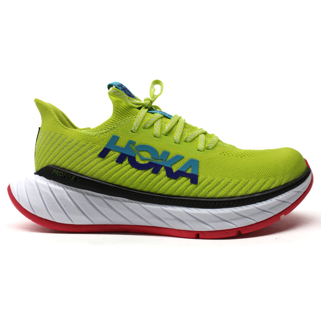 Hoka One One Carbon X 3 Textile Men's Low-Top Road Running Sneakers#color_evening primrose scuba blue