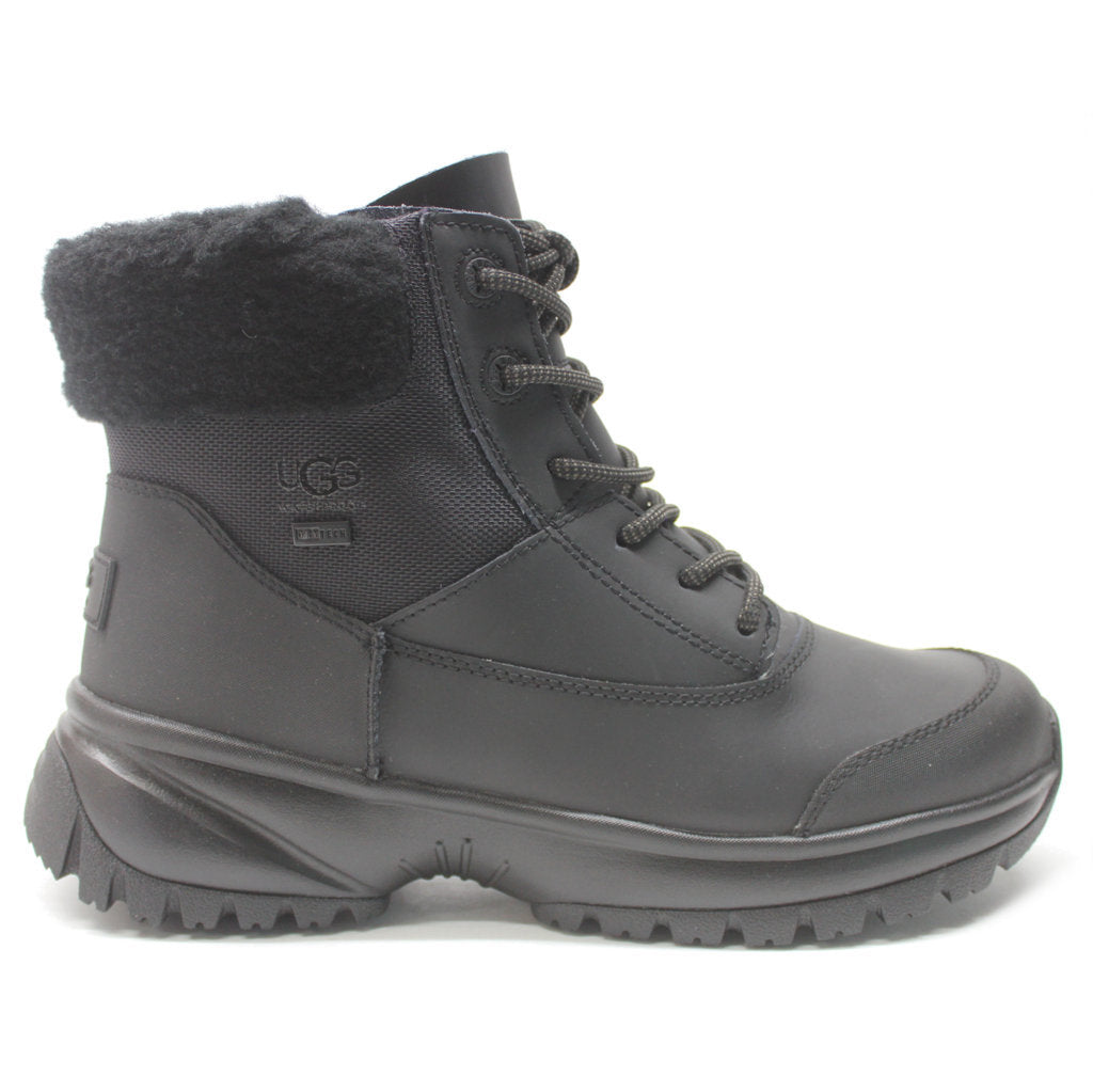 UGG Yose Fluff V2 Waterproof Leather Women's Winter Boots#color_black