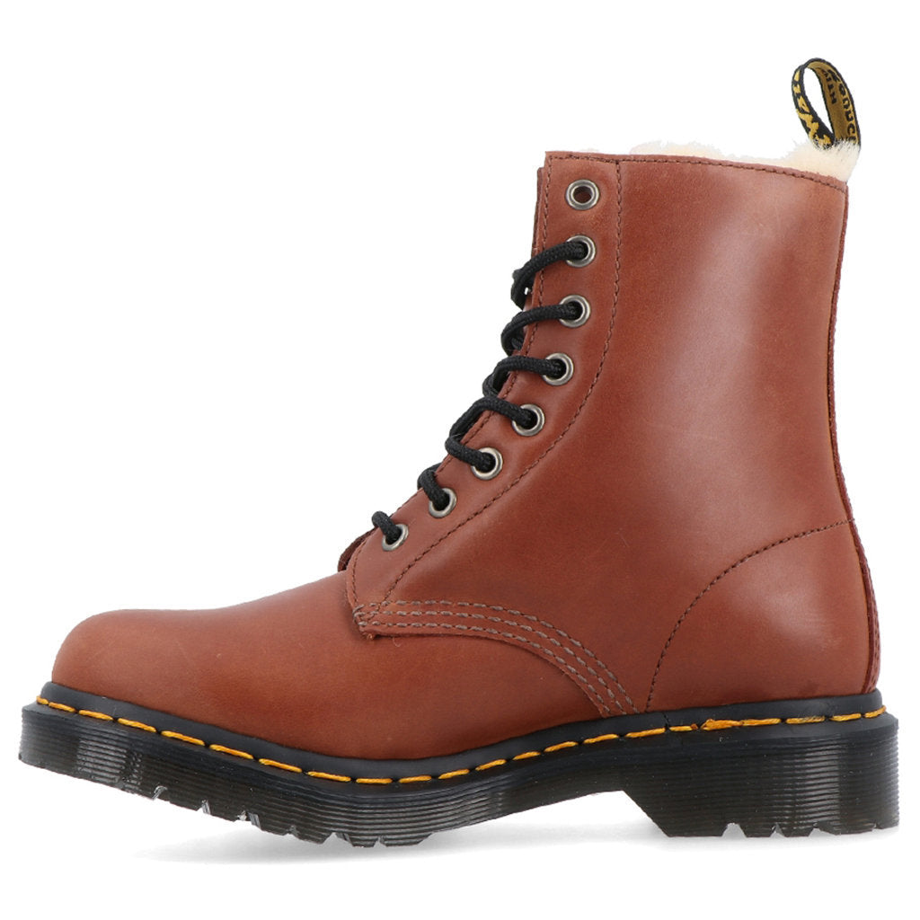 Dr. Martens 1460 Serena Faux Fur-Lined Leather Women's Ankle Boots#color_saddle tan