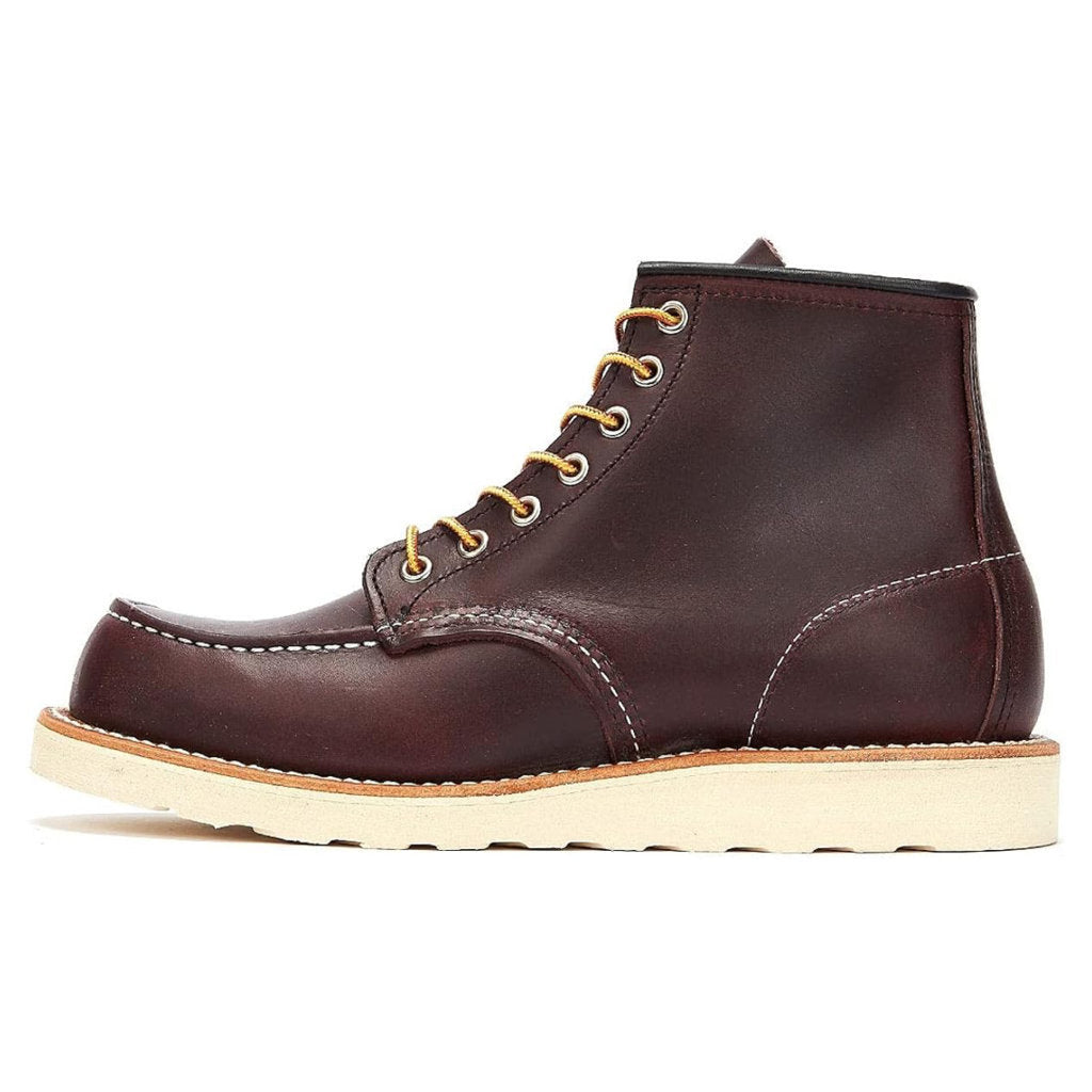 Red Wing Heritage Full Grain Leather 6 Inch Classic Men's Moc Toe Boots#color_black cherry