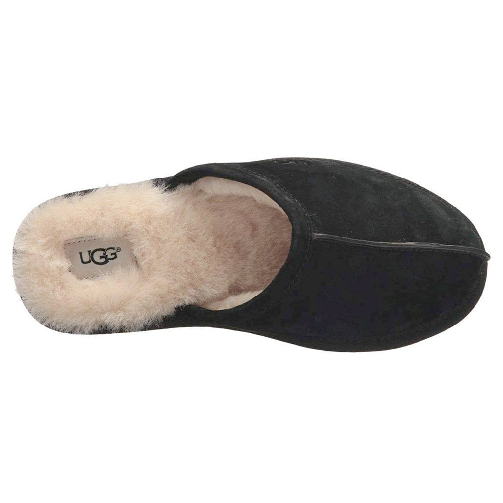 UGG Scuff Sheepskin Suede Leather Men's Slide Sandals#color_black