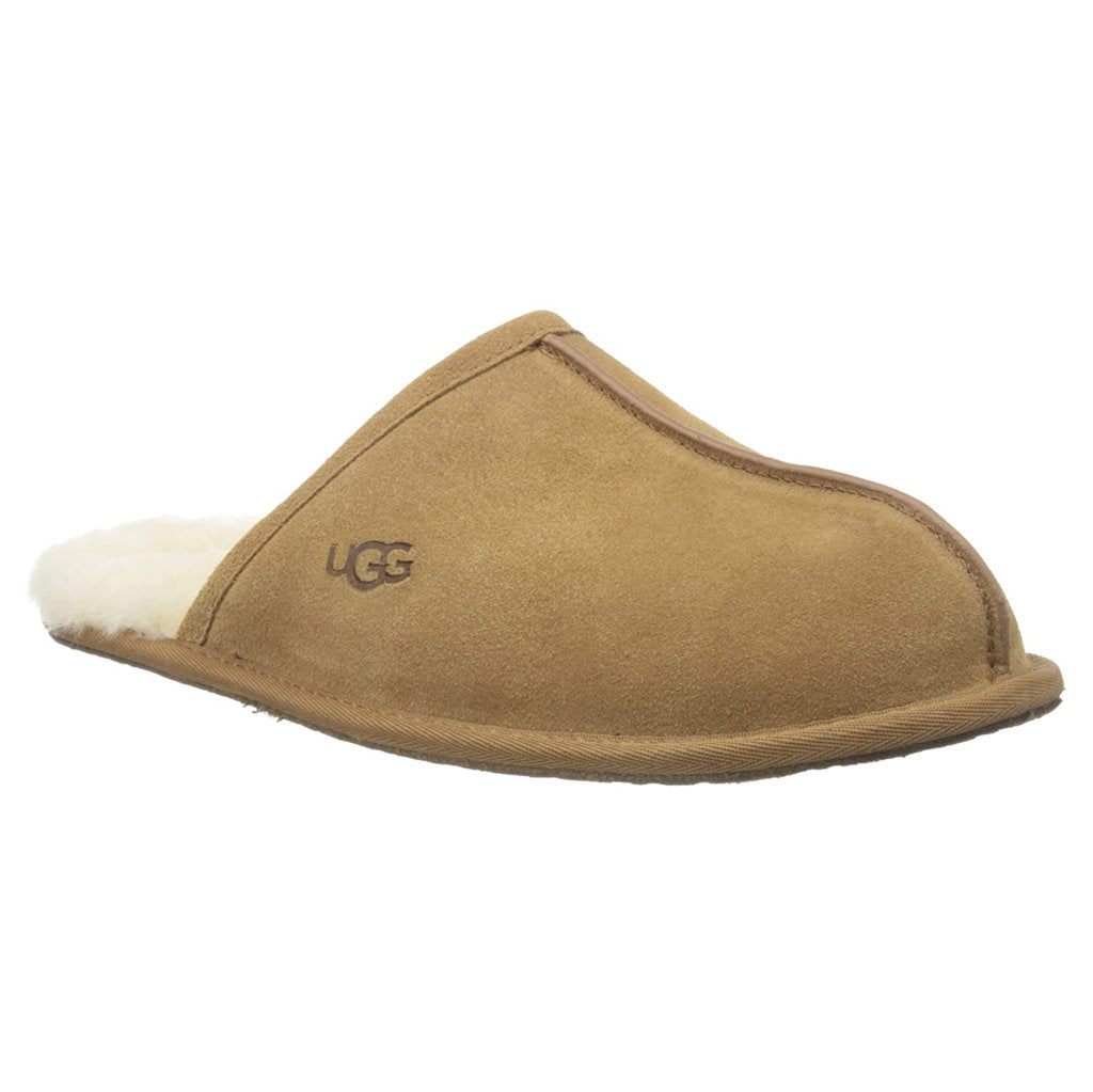 UGG Scuff Sheepskin Suede Leather Men's Slide Sandals#color_chestnut