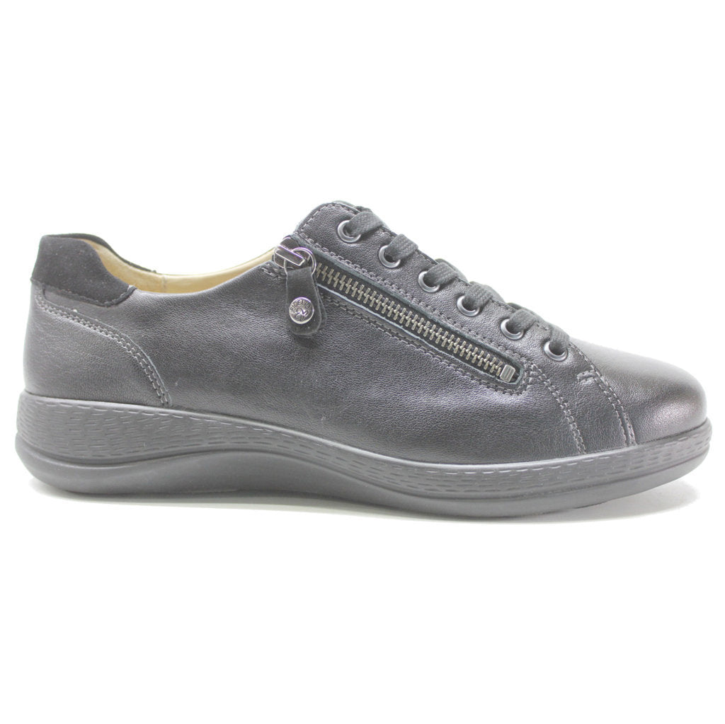 Fidelio Holiday Leather Women's Low-top Zip & Lace Shoes#color_black