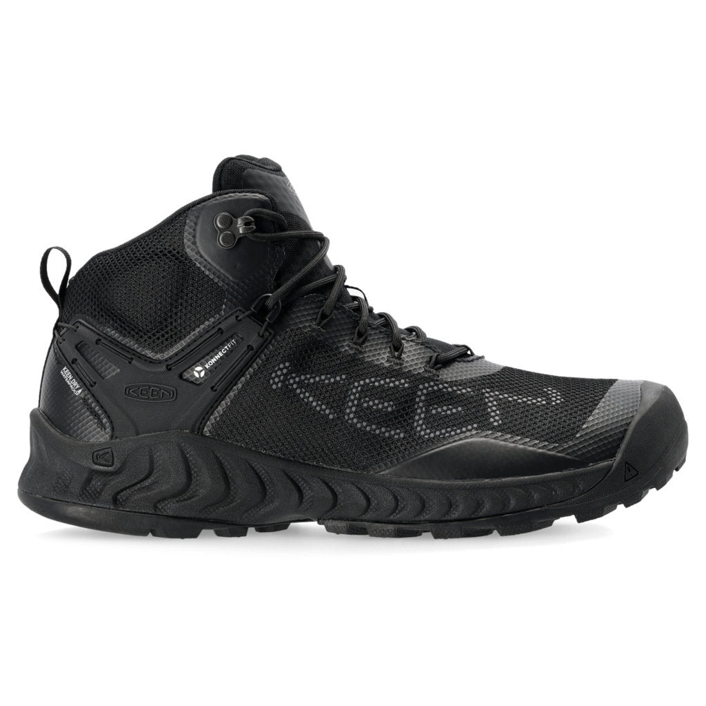 Keen NXIS EVO Mid Mesh Men's Lightweight Waterproof Hiking Sneakers#color_triple black