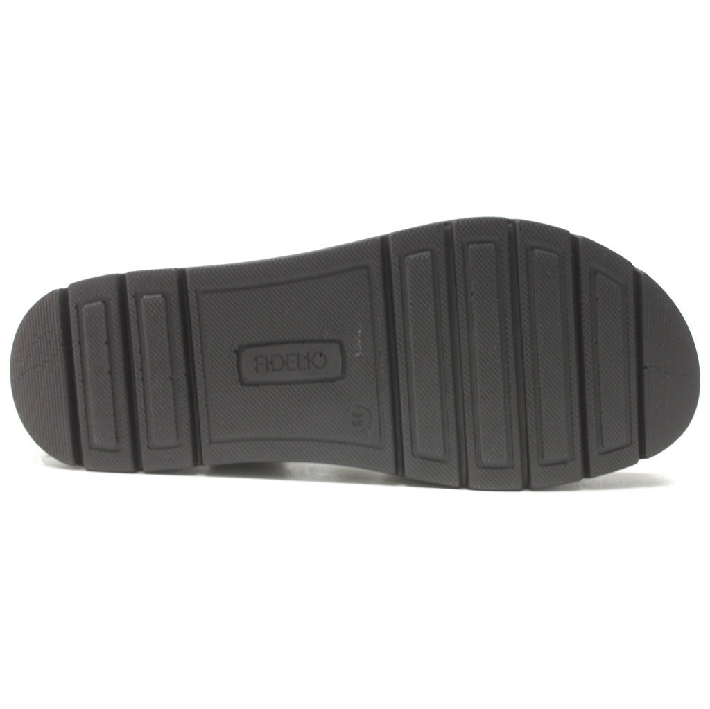 Fidelio Glory 595023 Leather Women's Wedge Sandals#color_black