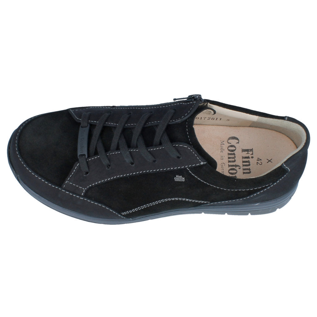 Finn Comfort Osorno Nubuck Leather Men's Wide Shoes#color_black