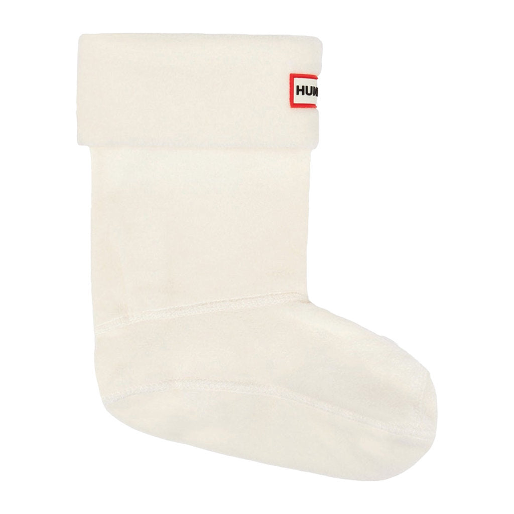 Hunter Recycled Fleece Short Boot Sock Polyfleece Unisex Socks#color_hunter white