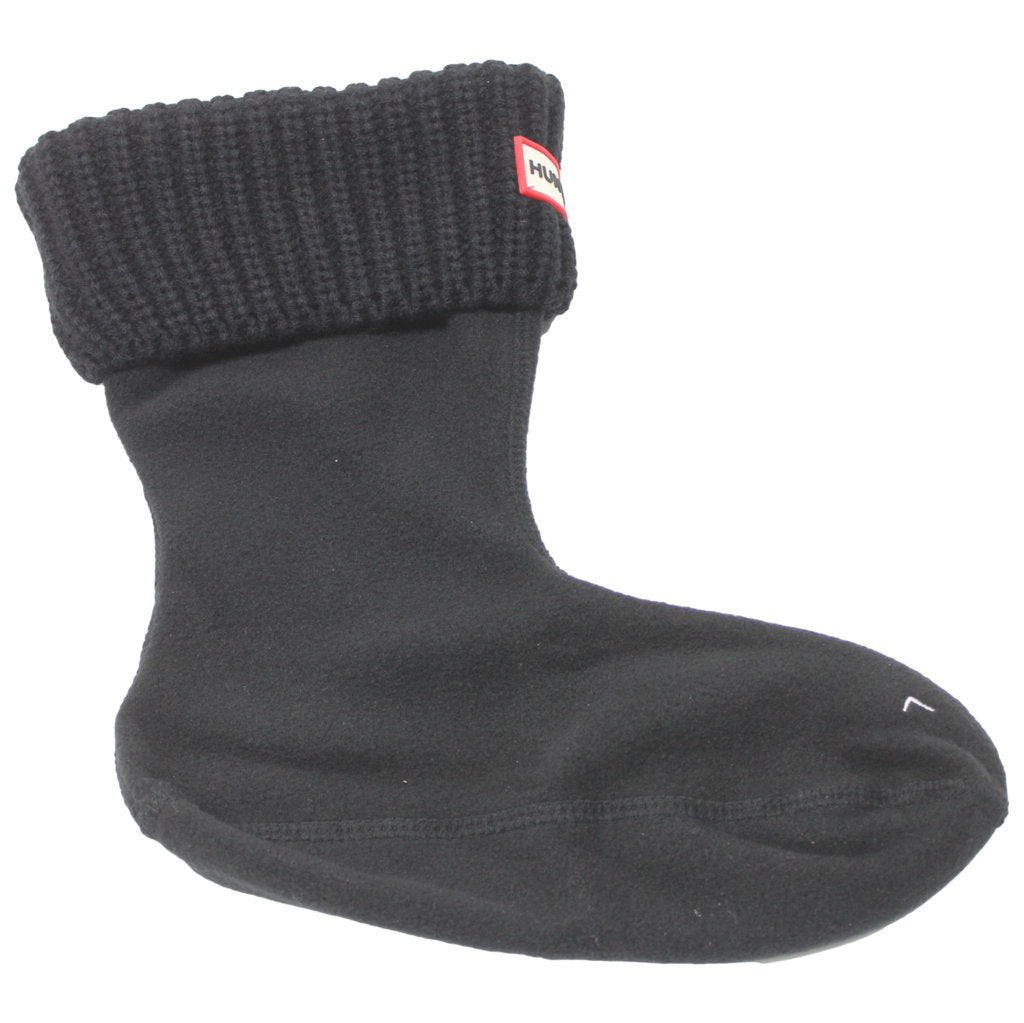 Hunter Recycled Half Cardigan Short Sock Polyfleece Unisex Socks#color_black