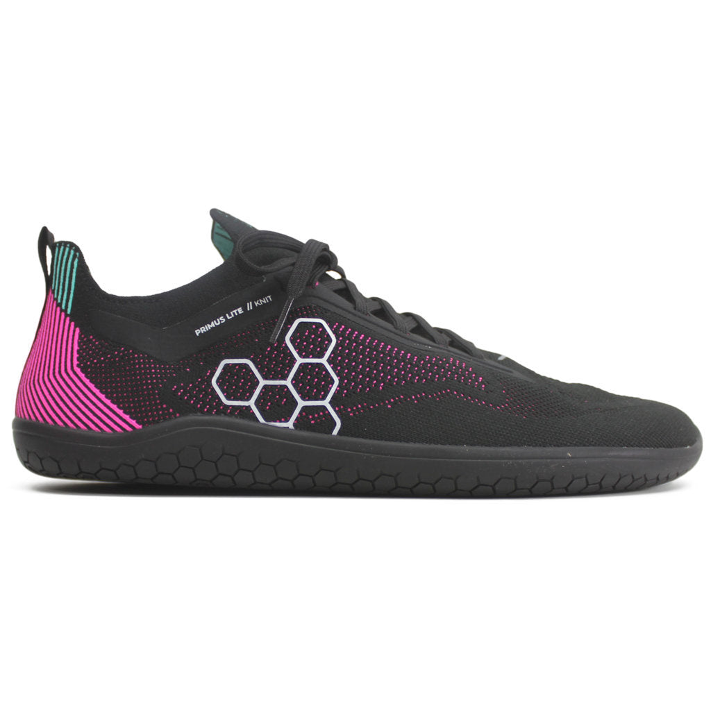 Vivobarefoot Primus Lite Knit Textile Synthetic Mens Sneakers#color_obsidian vibrant pink