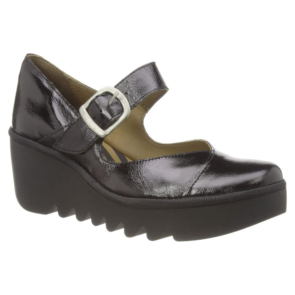 Fly London Baxe428Fly Luxor Leather Women's Wedge Heeled Shoes#color_black