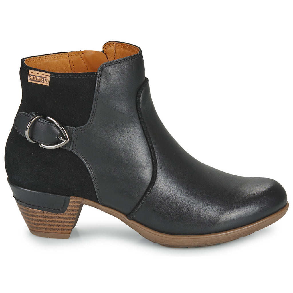 Rotterdam Calfskin Leather Women's Mid Heel Zip Up Ankle Boots