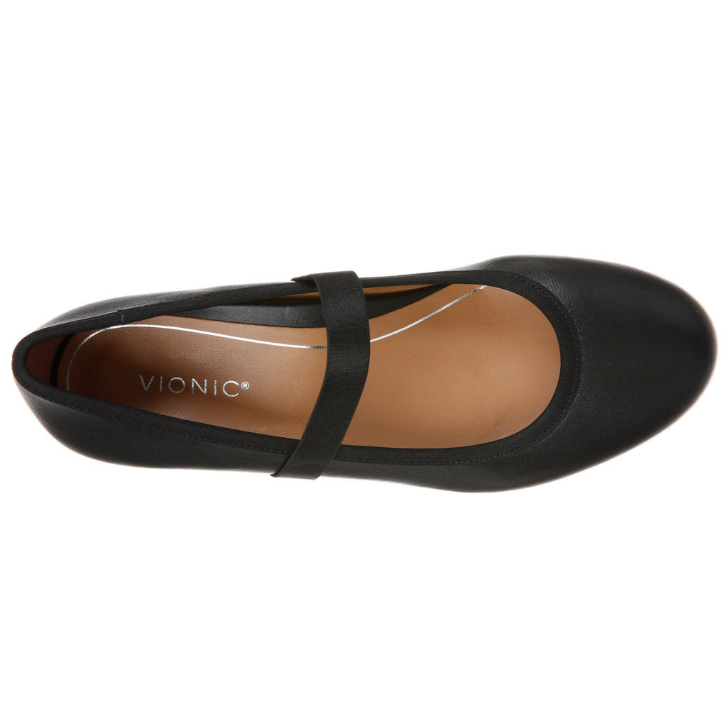 Vionic Joseline Mary Jane Leather Women's Slip-on Shoes#color_black