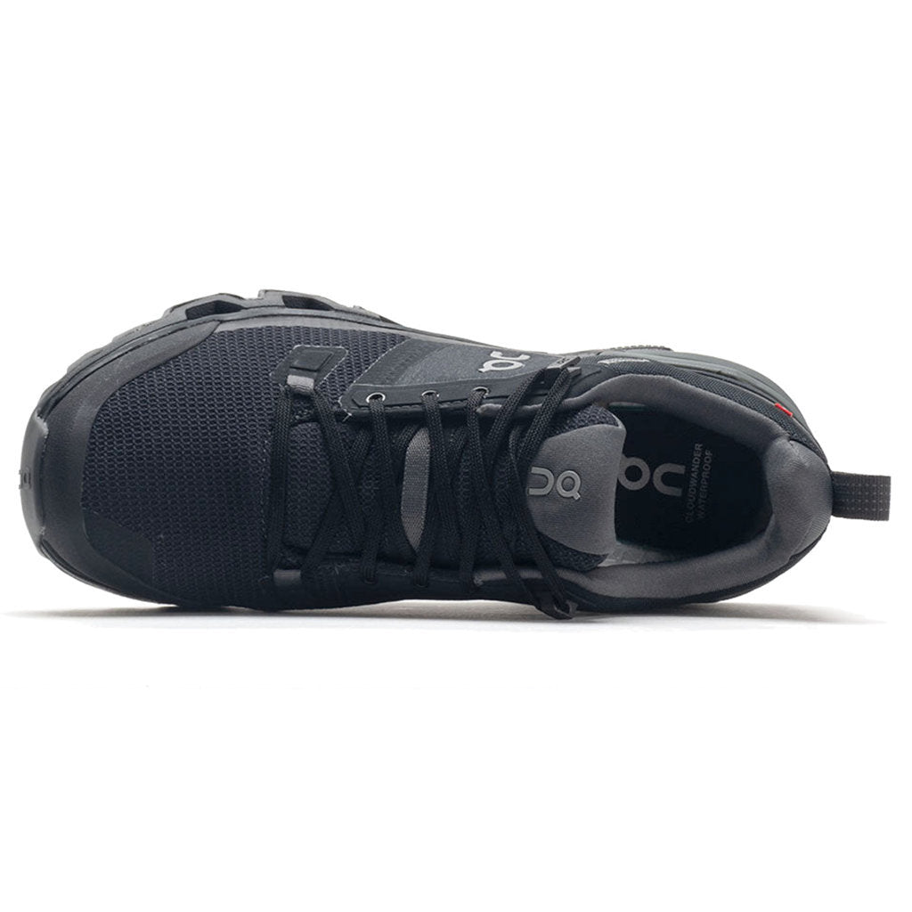 On Cloudwander Waterproof Textile Synthetic Men's Running Shoes#color_black eclipse