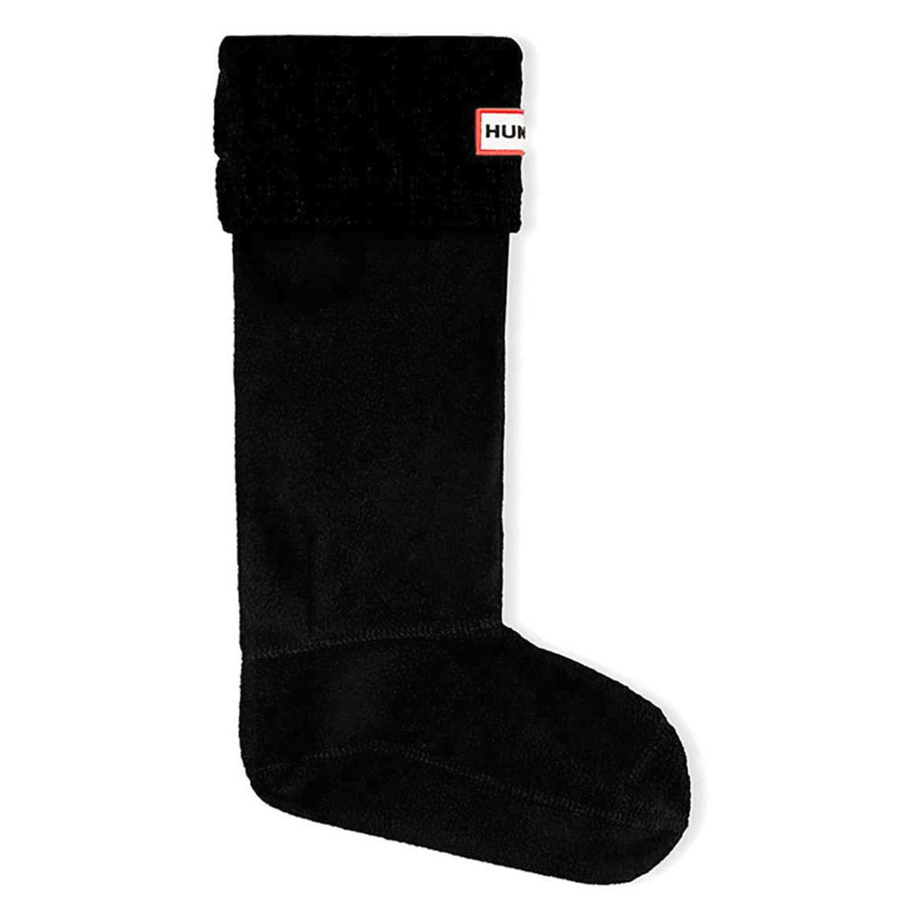 Hunter 6 Stitch Cable Tall Boot Sock Polyfleece Unisex Socks#color_black