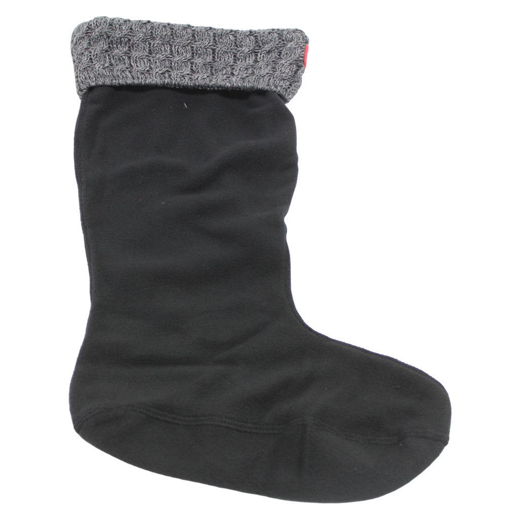 Hunter Recycled 6 Stitch Wide Sock Tall Polyfleece Unisex Socks#color_black grey