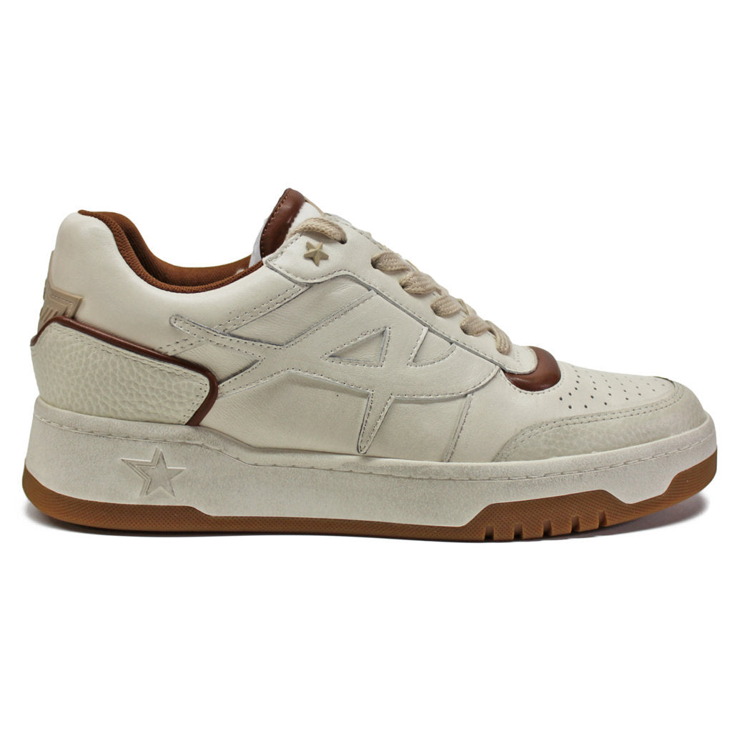 Ash Blake Leather Womens Sneakers#color_gardenia amber gardenia