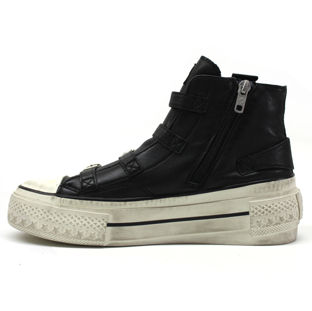 Ash Rainbow Nappa Leather Womens Sneakers#color_black