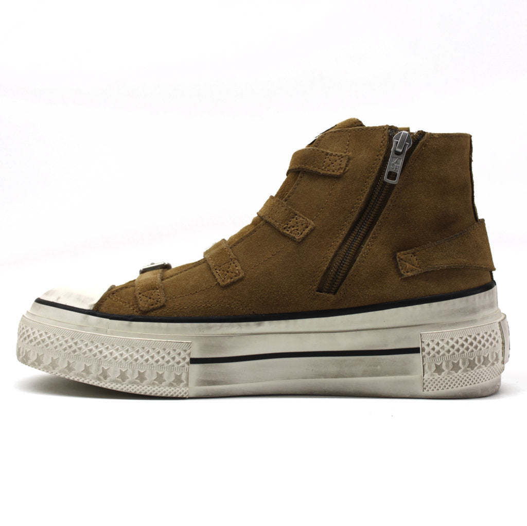 Ash Rainbow Suede Womens Sneakers#color_golden brown