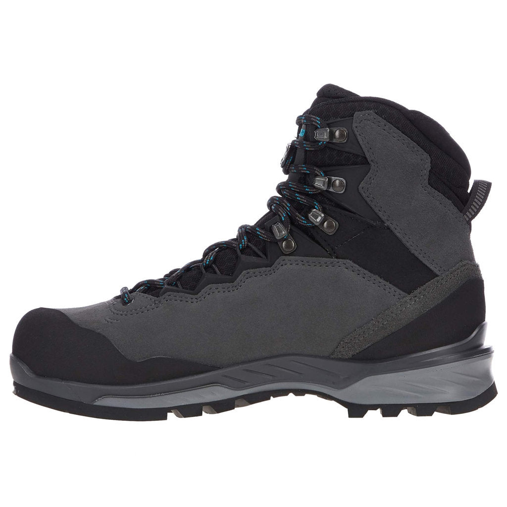Lowa Cadin II GTX Mid Suede Textile Womens Boots#color_anthracite aquamarine