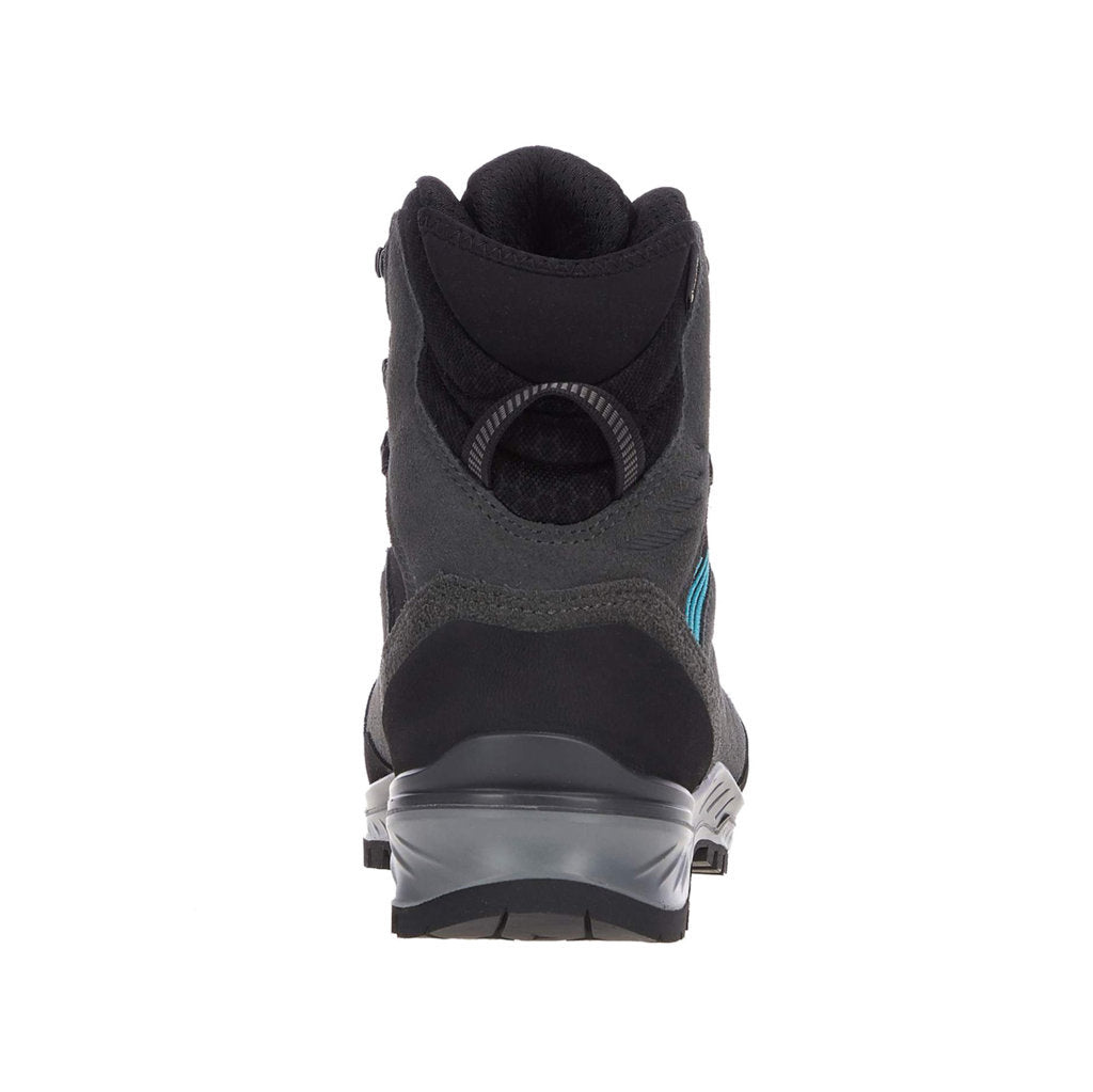 Lowa Cadin II GTX Mid Suede Textile Womens Boots#color_anthracite aquamarine