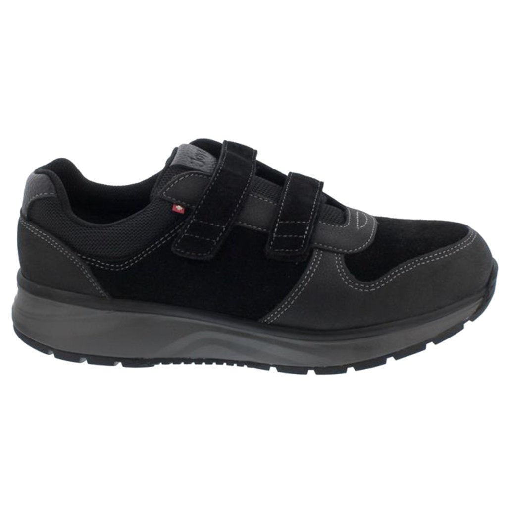 Joya Dynamo Suede Leather Mens Sneakers#color_black