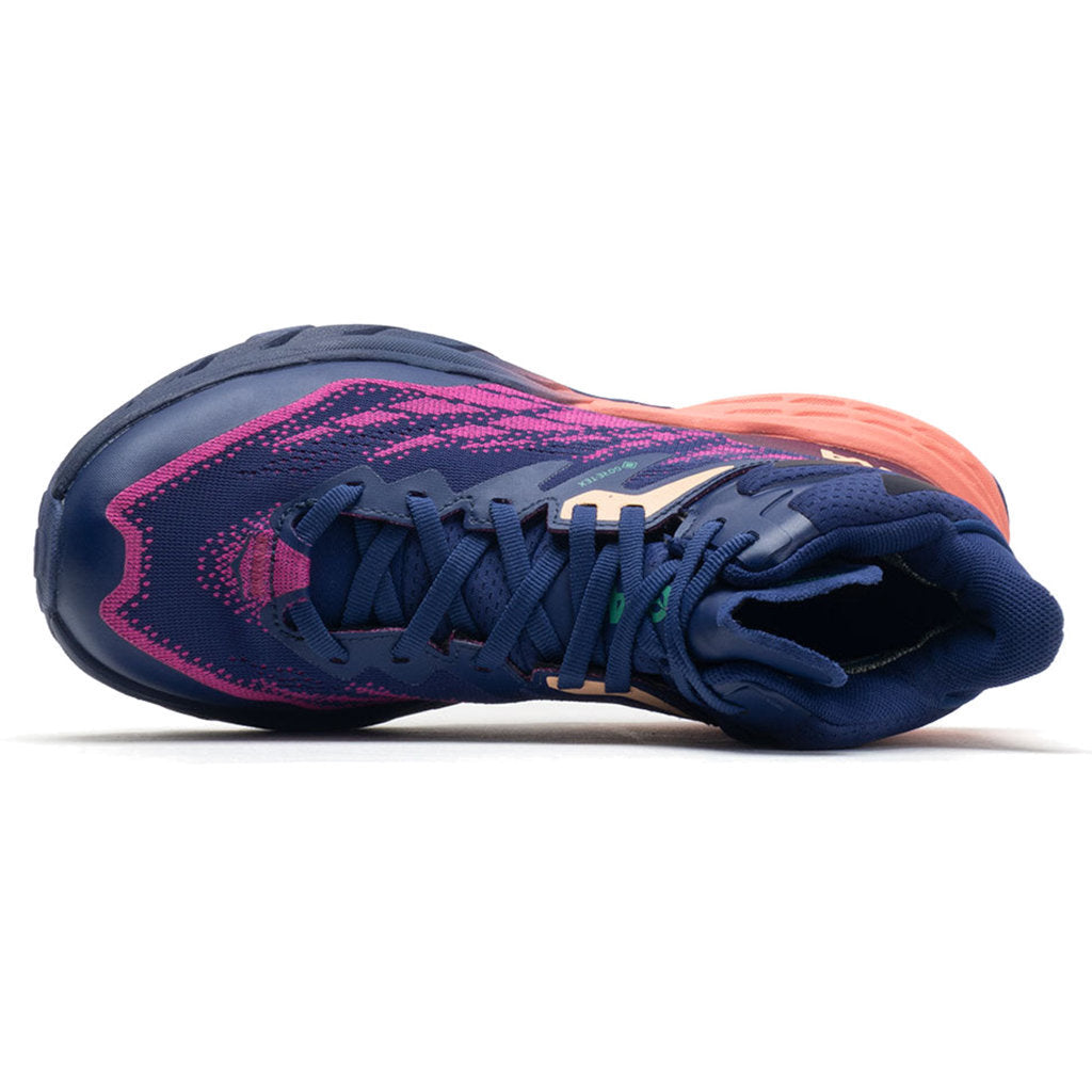 Hoka One One Speedgoat 5 Mid GTX Textile Synthetic Womens Sneakers#color_bellwether blue camellia