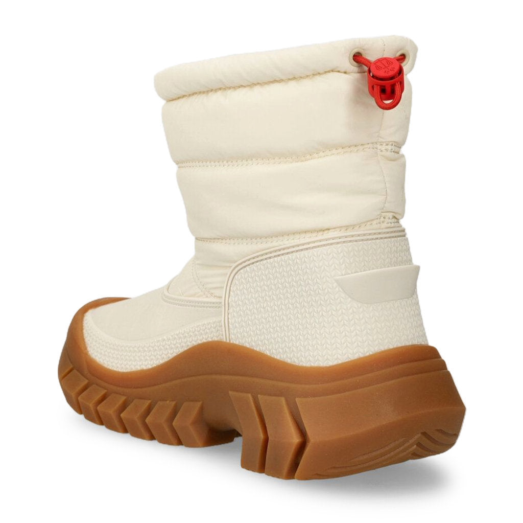 Hunter Intrepid Short Snow Synthetic Textile Womens Boots#color_white willow gum