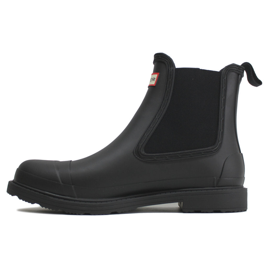 Hunter Commando Chelsea Rubber Mens Boots#color_black