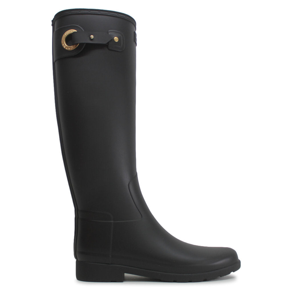 Hunter Refined Tall Eyelet Rubber Womens Boots#color_black