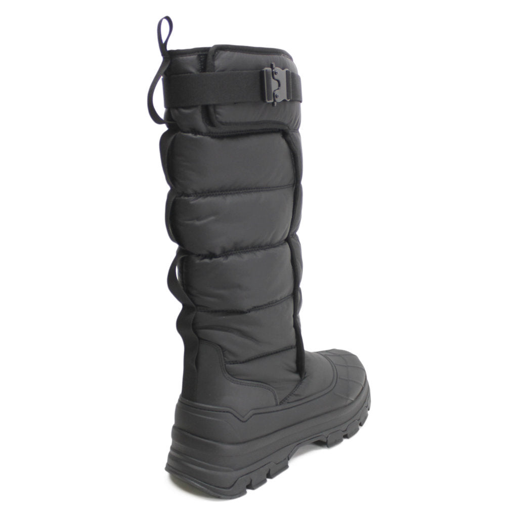 Hunter Tall Buckle Snow Synthetic Textile Womens Boots#color_black