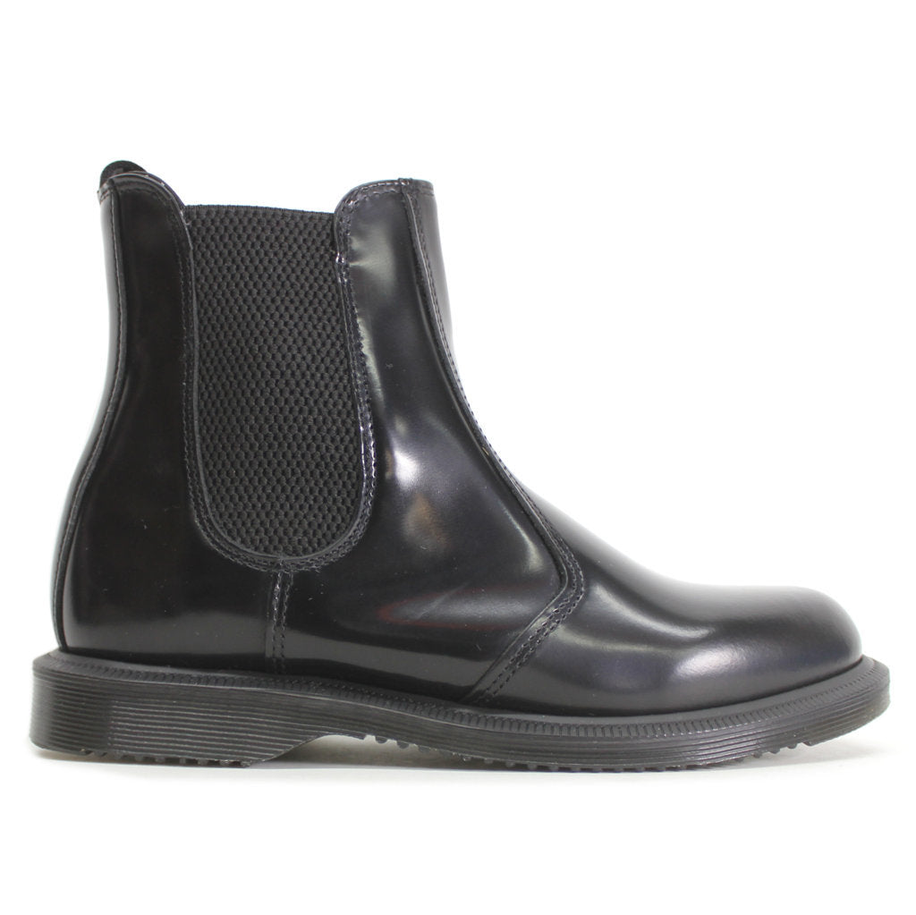 Dr. Martens Flora Polished Smooth Leather Womens Boots#color_black