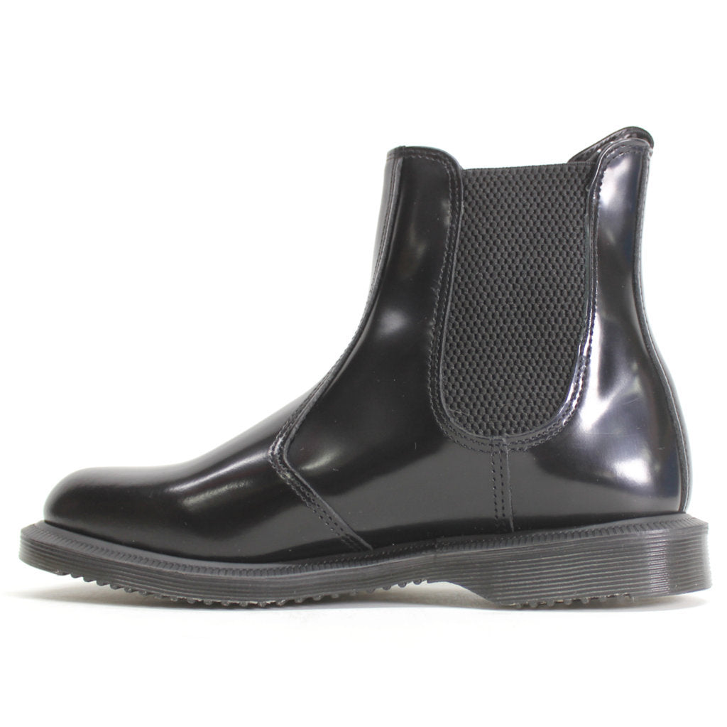 Dr. Martens Flora Polished Smooth Leather Womens Boots#color_black