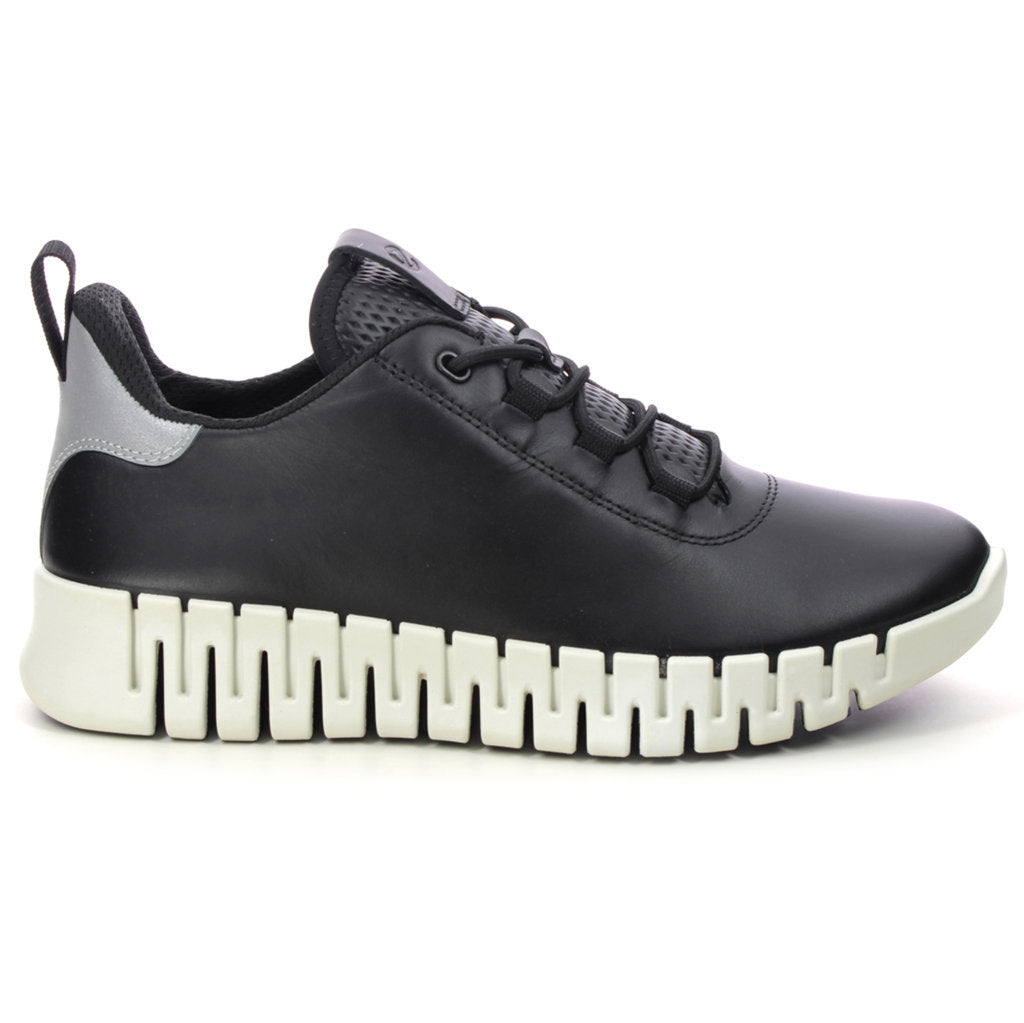 Ecco Gruuv 218203 Full Grain Leather Womens Sneakers#color_black light grey