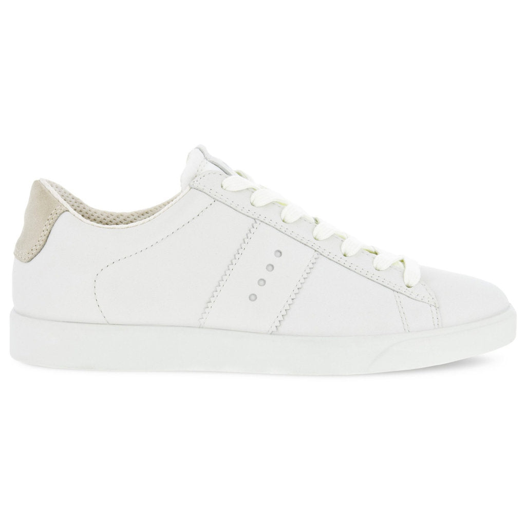 Ecco Street Lite 212803 Full Grain Leather Womens Sneakers#color_white shadow white