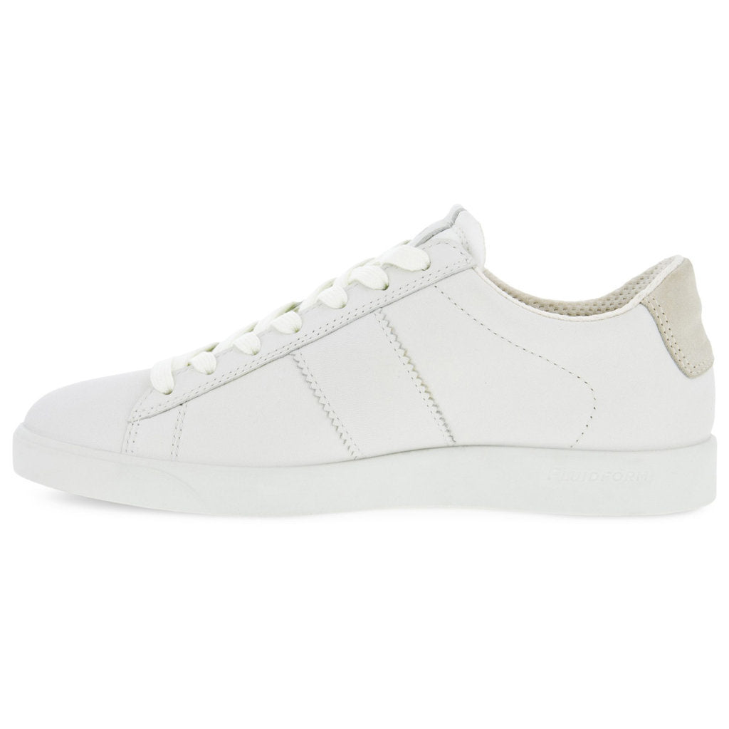Ecco Street Lite 212803 Full Grain Leather Womens Sneakers#color_white shadow white