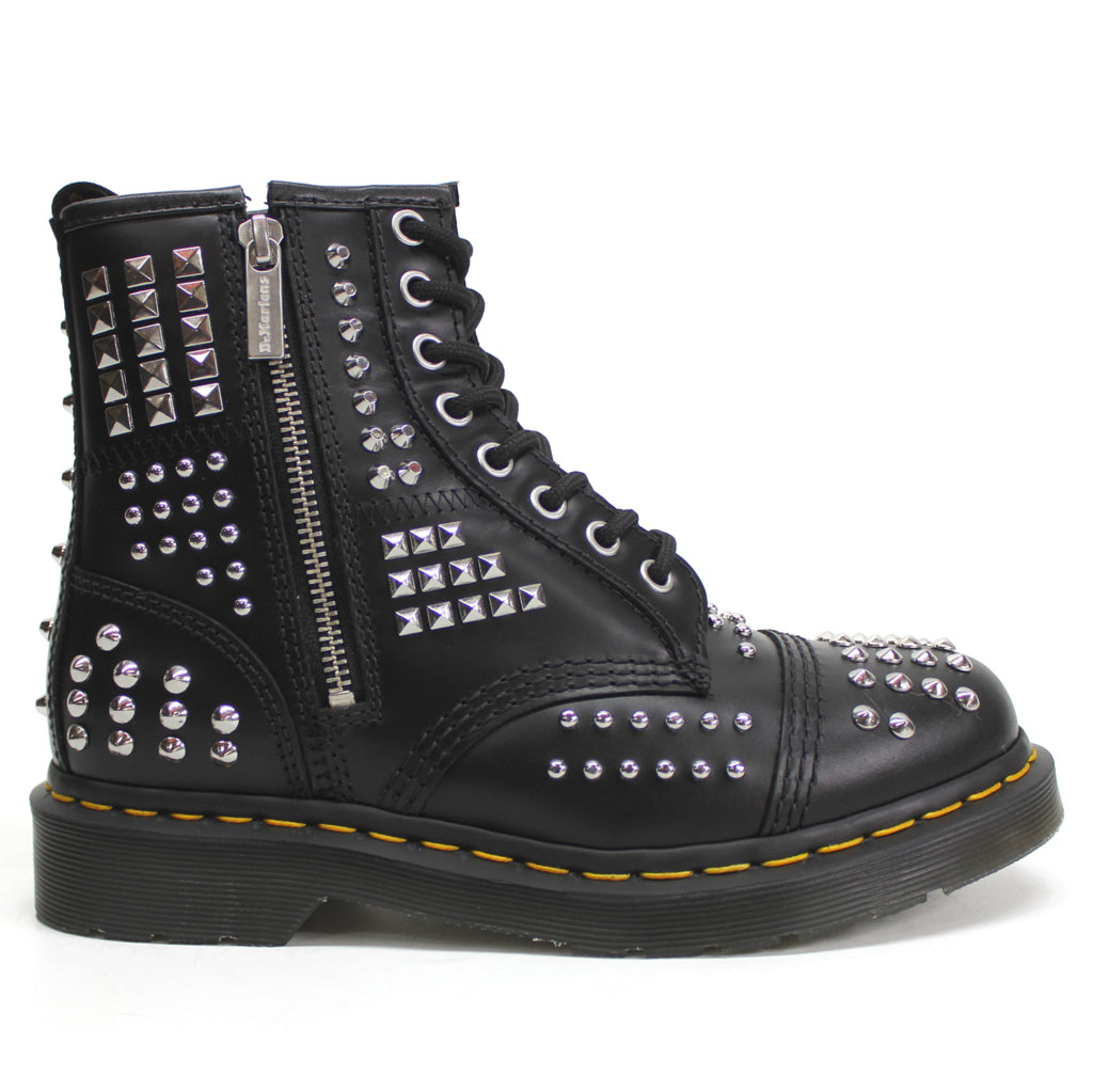 Dr. Martens 1460 Studded Zip Atlas Leather Unisex Boots#color_black