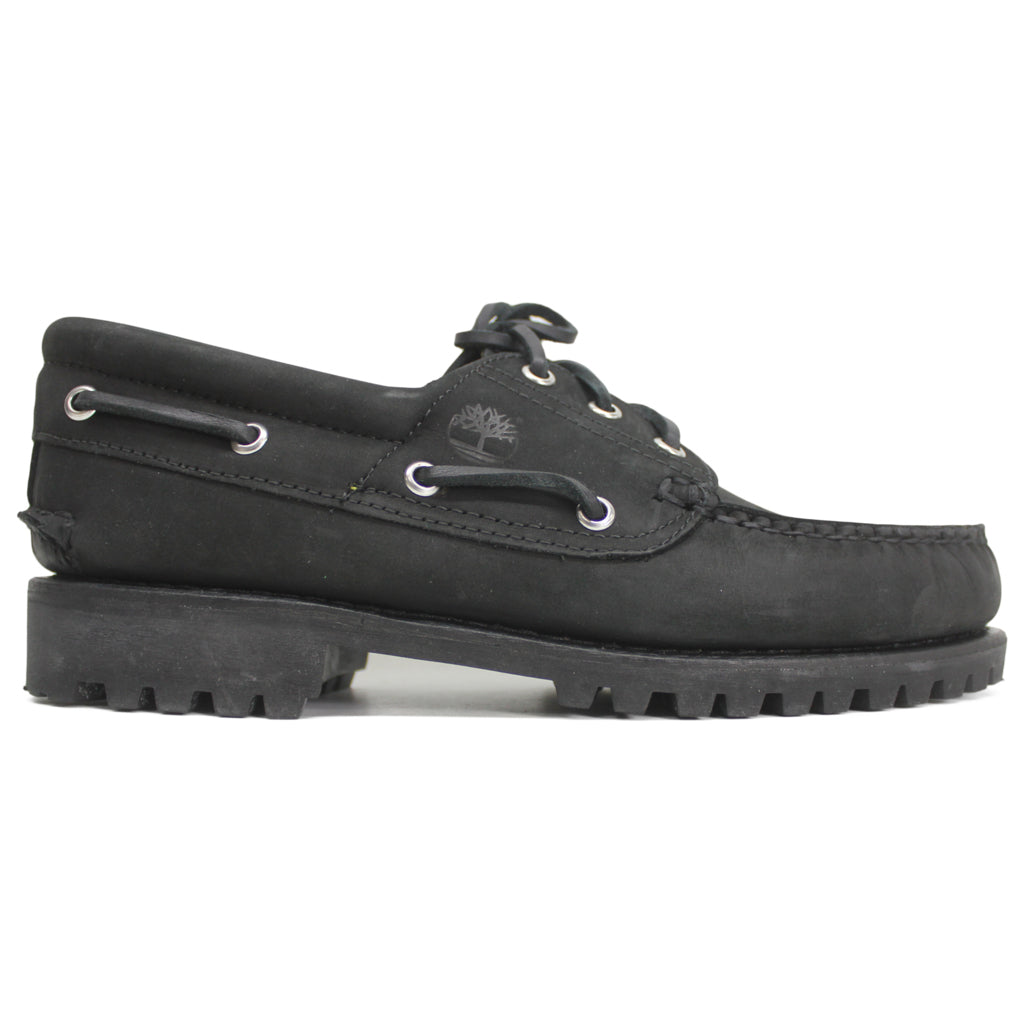 Timberland Authentics 3 Eye Classic Lug Nubuck Leather Mens Shoes#color_black