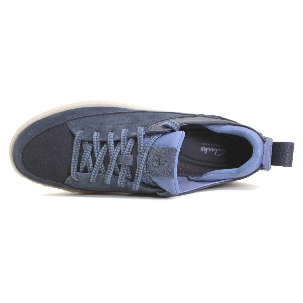 Clarks Somerset Lace Suede Leather Mens Sneakers#color_navy