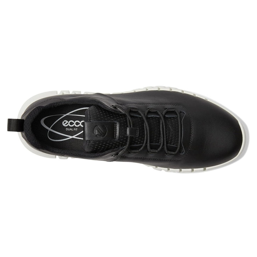Ecco Gruuv Smooth Leather Mens Sneakers#color_black black