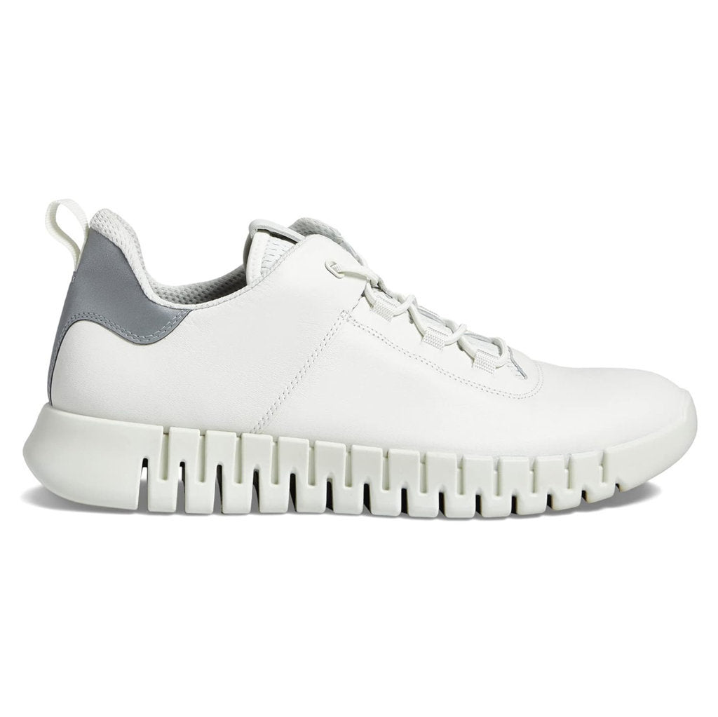 Ecco Gruuv Smooth Leather Mens Sneakers#color_white white