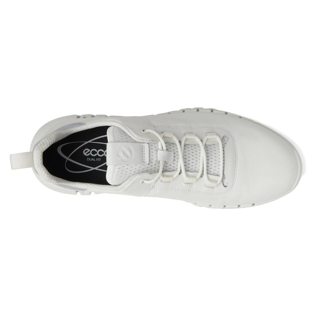 Ecco Gruuv Smooth Leather Mens Sneakers#color_white white