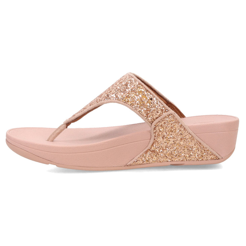 FitFlop Lulu Glitter Toe Synthetic Womens Sandals#color_rose gold