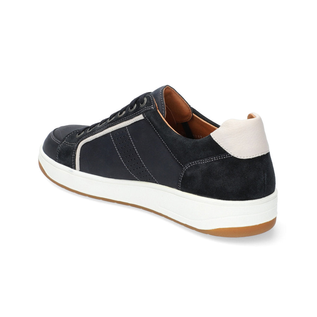 Mephisto Harrison Nubuck Leather Mens Sneakers#color_navy