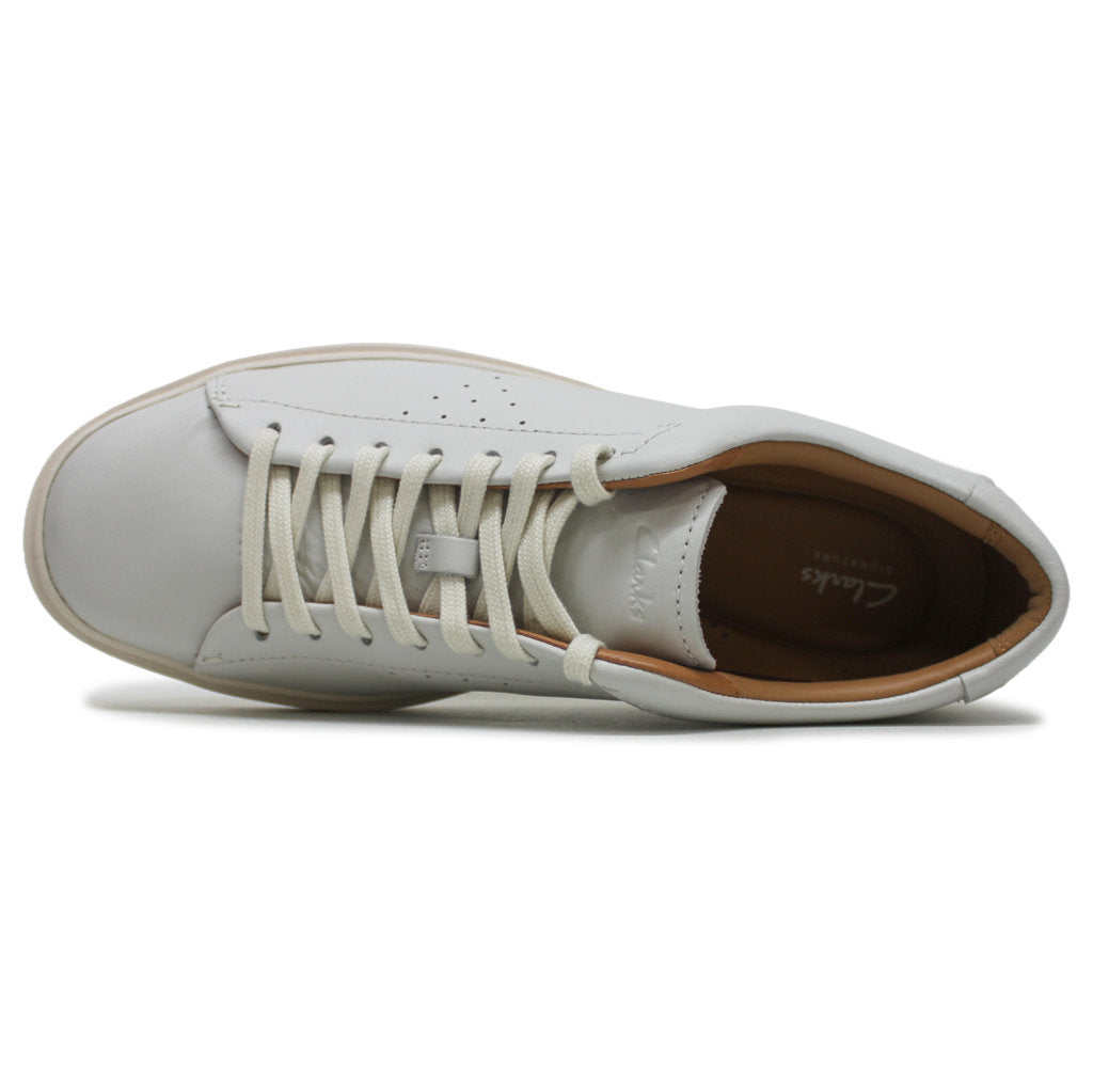 Clarks Craft Swift Leather Mens Sneakers#color_white